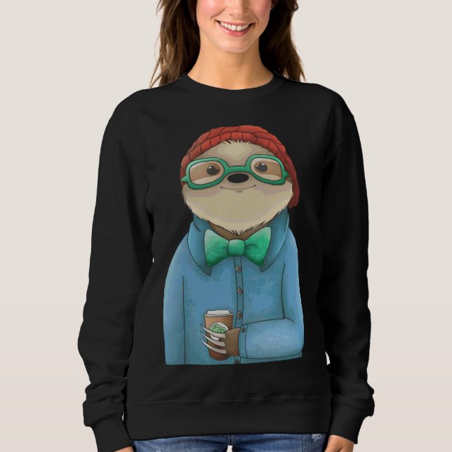 Sweatshirt Hipster Sloth (Devant)