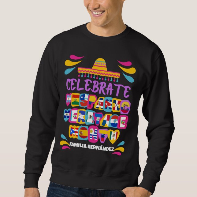 Sweatshirt HISPANIQUE MOIS PATRIMOINE Famille personnalisée (Devant)