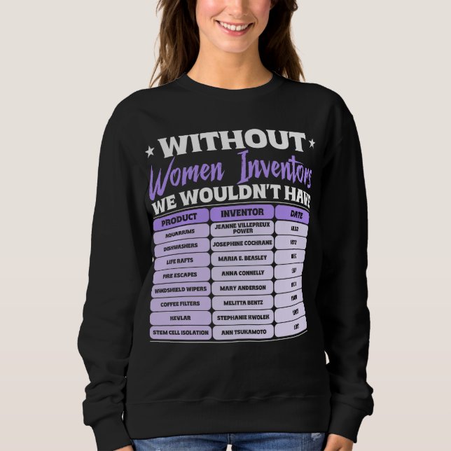 Sweatshirt Histoire des femmes inventrices, journée internati (Devant)