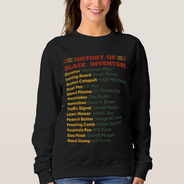 Sweatshirt Histoire Des Inventeurs Noirs Histoire Des Noirs (Devant)