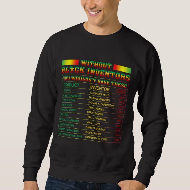 Sweatshirt Histoire Des Inventeurs Noirs Histoire Noire Mois  (Devant)