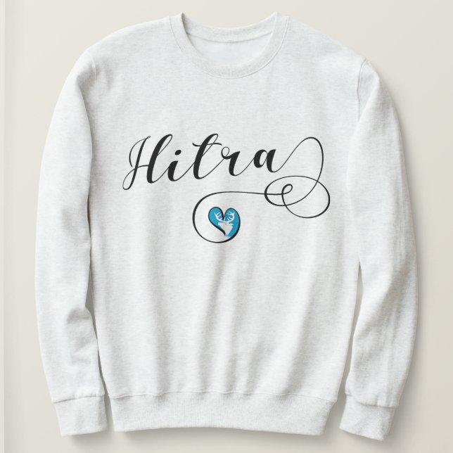 Sweatshirt Hitra Drapeau Coeur, Norvège (Design devant)