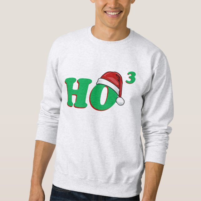 Sweatshirt Ho (cubés) chandail drôle de Noël 3 (Devant)
