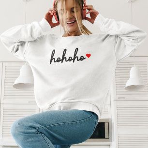 Sweatshirt Ho Ho Christmas Heart Modern Minimalist