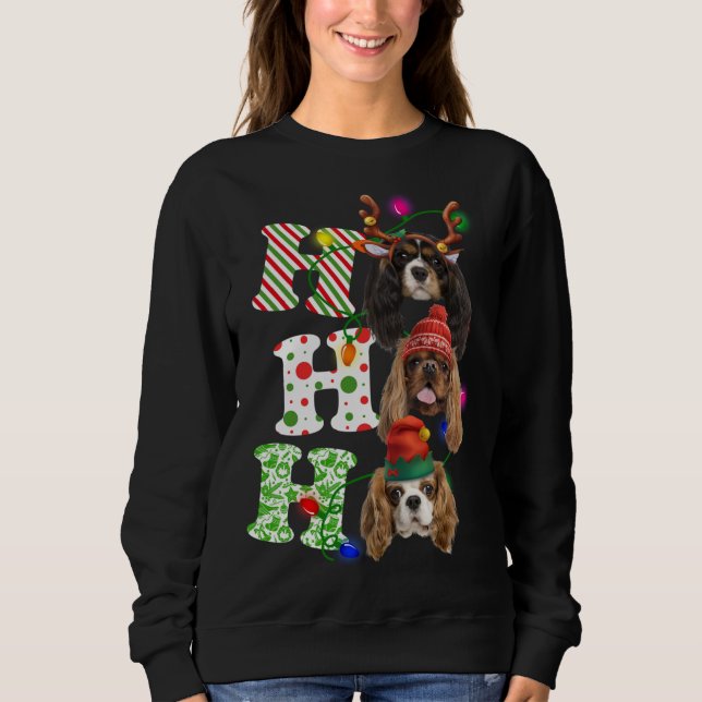 Sweatshirt Ho Ho Ho Cavalier Roi Charles Espagnol Maître Chri (Devant)