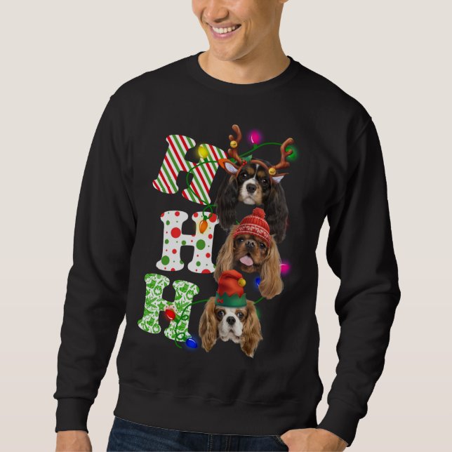 Sweatshirt Ho Ho Ho Cavalier Roi Charles Espagnol Maître Chri (Devant)
