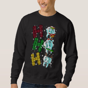Sweatshirt Ho Ho Ho Dents Père Noël Dentist Dental Noël laid
