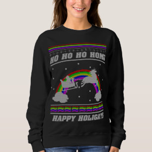 Sweatshirt Ho Ho Ho Homo Happy Holigays LGBT Laid Christmas S