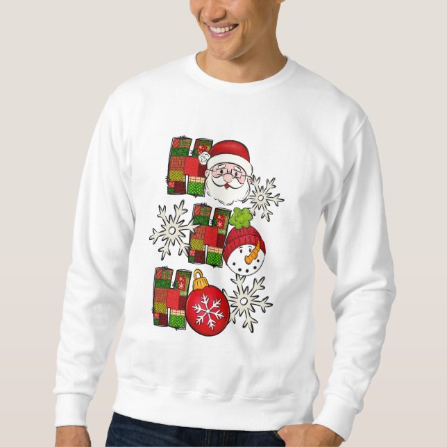 Sweatshirt Ho Ho Ho T-shirt de Noël mignon  (Devant)