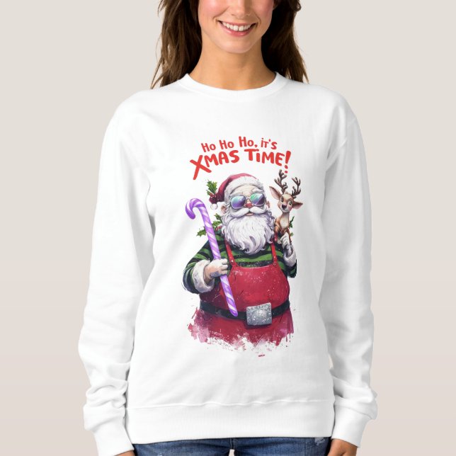 Sweatshirt Ho Ho Ho. xmas temps joli Noël design (Devant)