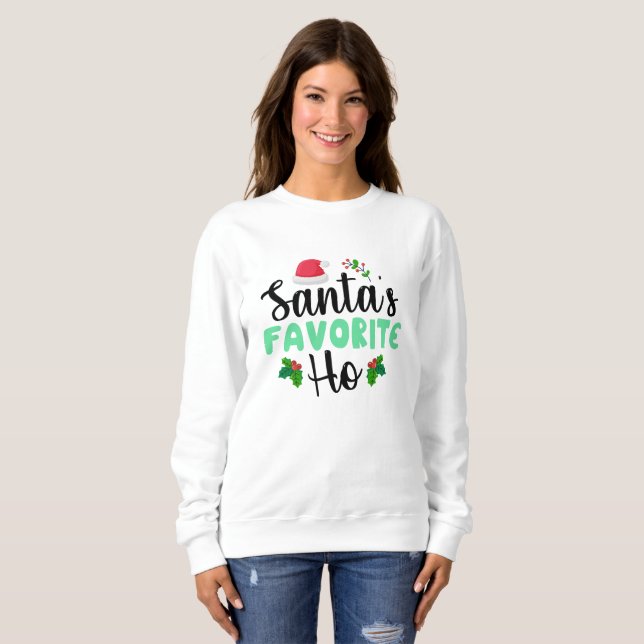 Sweatshirt Ho préféré de Santas (Devant entier)