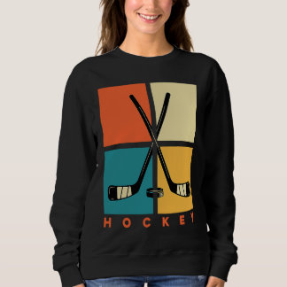Sweatshirt Hockey Funny Hockey Frisbee Lover Retro Vintage 70
