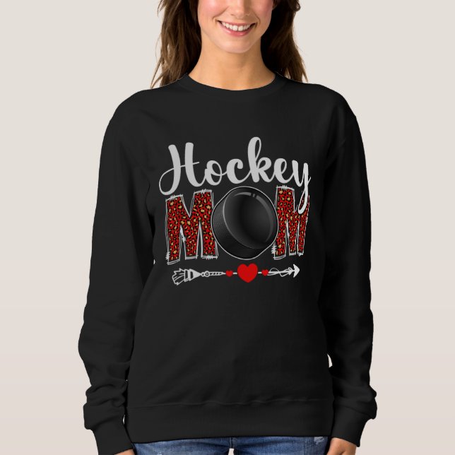 Sweatshirt Hockey Mom Leopard  Sports Players Mother s Day (Devant)