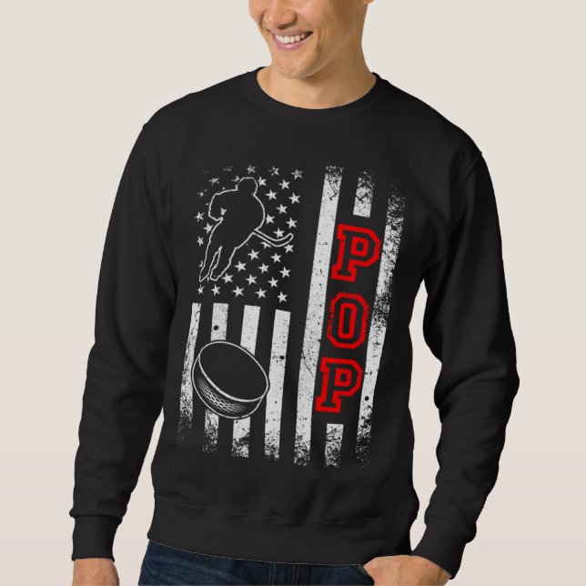 Sweatshirt Hockey Pop American Flag  Hockey (Devant)