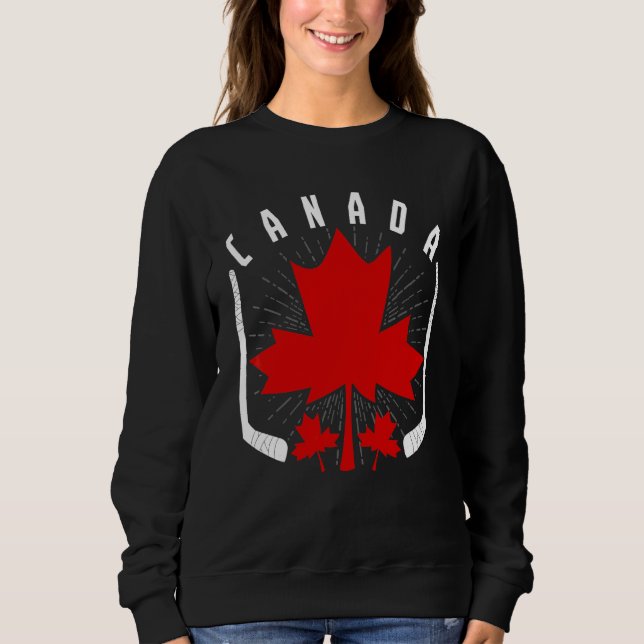 Sweatshirt Hockey sur glace Fierté canadienne Feuille d'érabl (Devant)