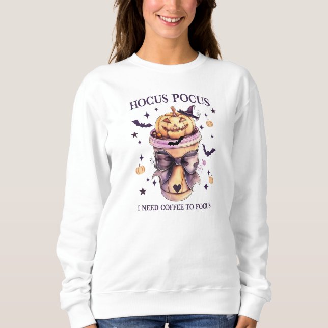 Sweatshirt Hocus Pocus J'ai besoin de café pour concentrer le (Devant)