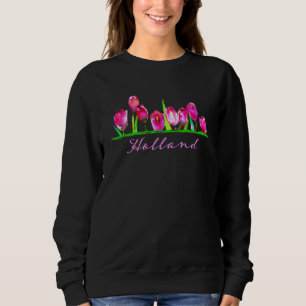 Sweatshirt Holland Aquarelle Tulip Fleur Femmes Filles Floral