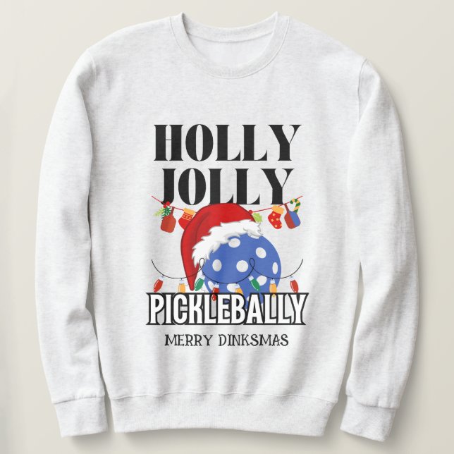 SWEATSHIRT HOLLY JOLLY PICKLEBALLY (Design devant)