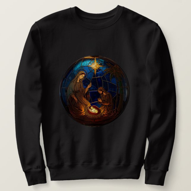 Sweatshirt Holy Night Nativity Glow (Design devant)