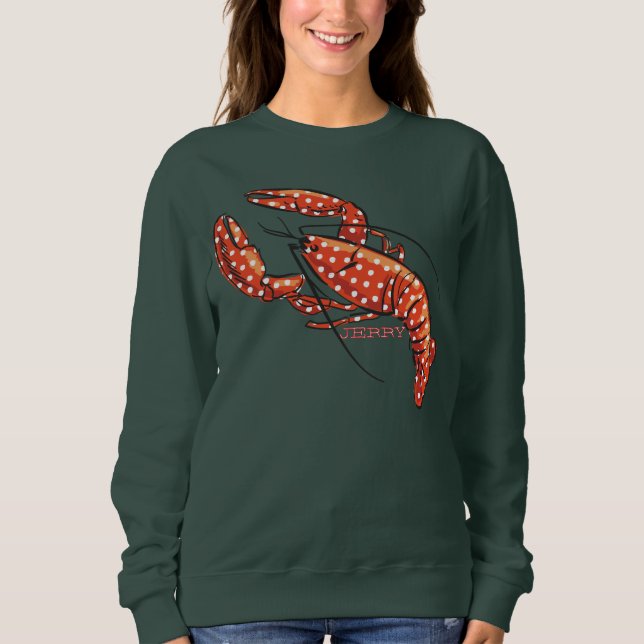 Sweatshirt Homard à pointes rouges avec nom (Devant)