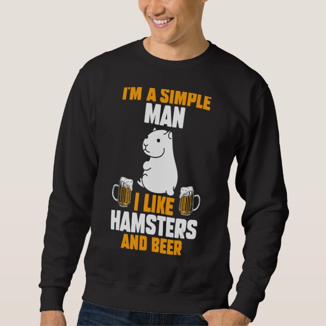 Sweatshirt Homens Beer Hamster (Devant)