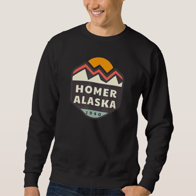 Sweatshirt Homer Alaska Mountains Sunset 1 (Devant)