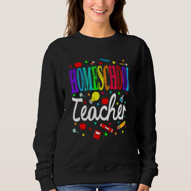 Sweatshirt Homeschool Teacher Back To School Boys Girls (Devant)