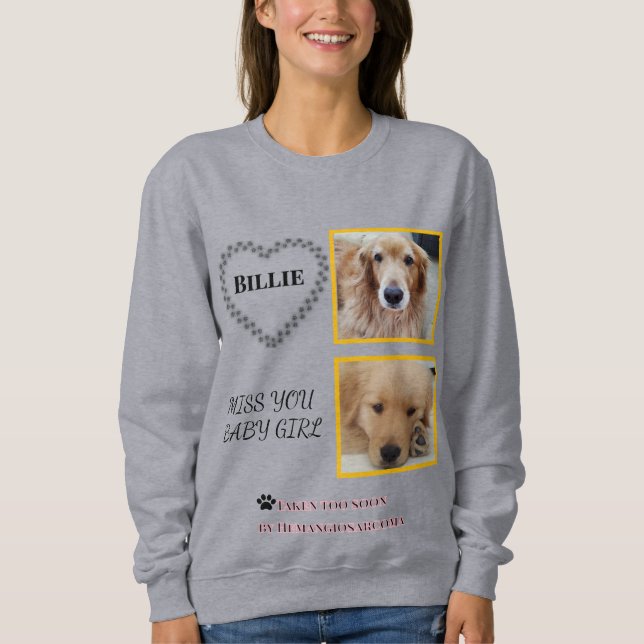 Sweatshirt Hommage Transparent pour Animal de Compagnie  (Devant)