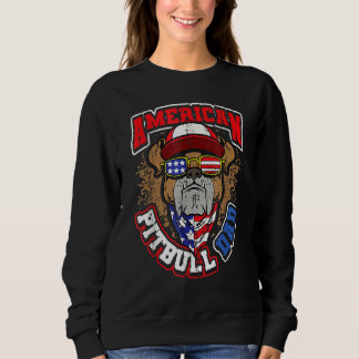 Sweatshirt Homme American Pitbull Papa 4 juillet