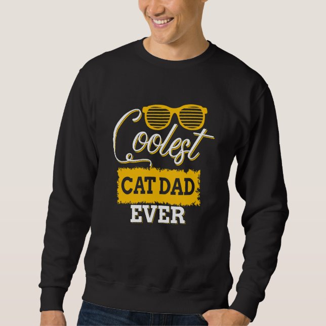 Sweatshirt Homme Coolest Chat Papa Jamais Famille Corresponda (Devant)