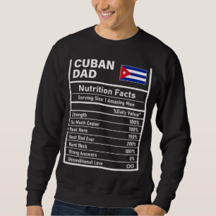 Sweatshirt Homme Cubain Papa Nutrition Fiches Fête des pères