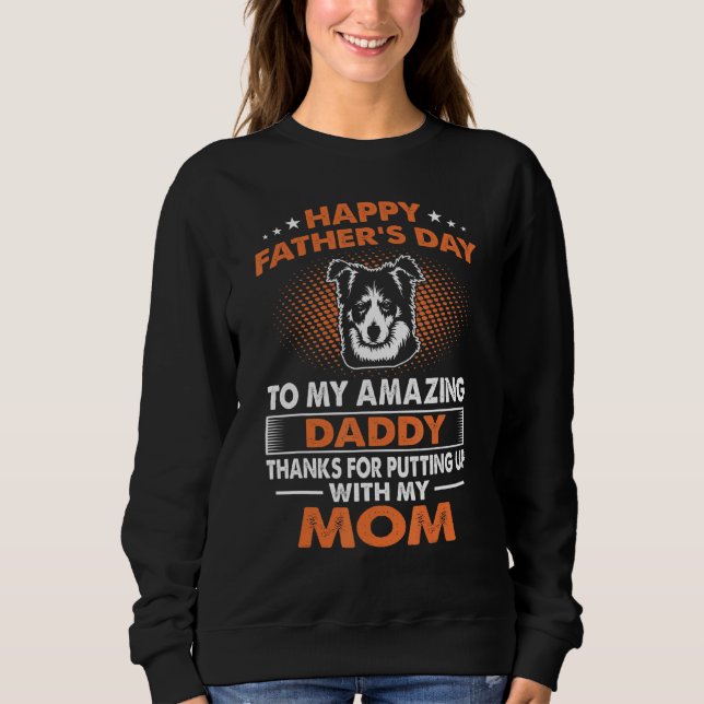 Sweatshirt Homme Frontière Collie Chien Papa Bonne Fête des p (Devant)