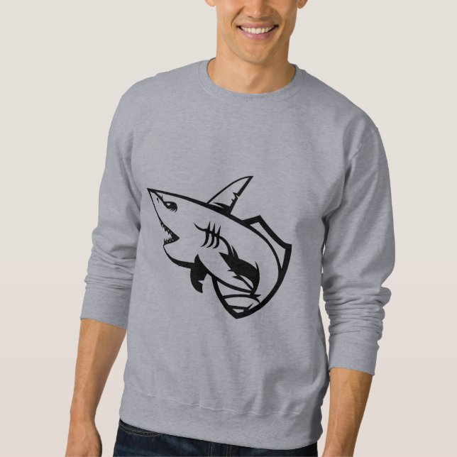 Sweatshirt homme graphique requin minimaliste (Devant)