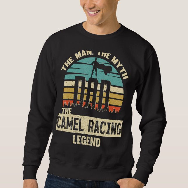 Sweatshirt Homme Mythe Légende Papa Camel Racing Jockey Extra (Devant)