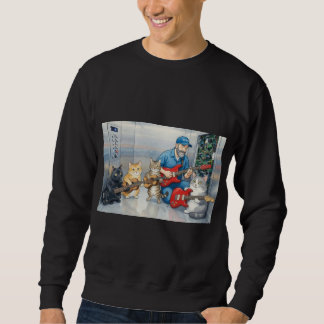 Sweatshirt Homme réparant l'ascenseur et jouant de la guitare