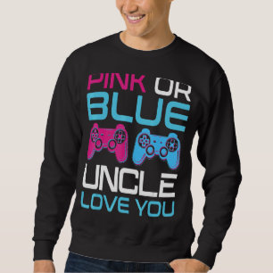 Sweatshirt Homme Rose Ou Bleu Genre Révéler Vidéo Jeu Oncle F
