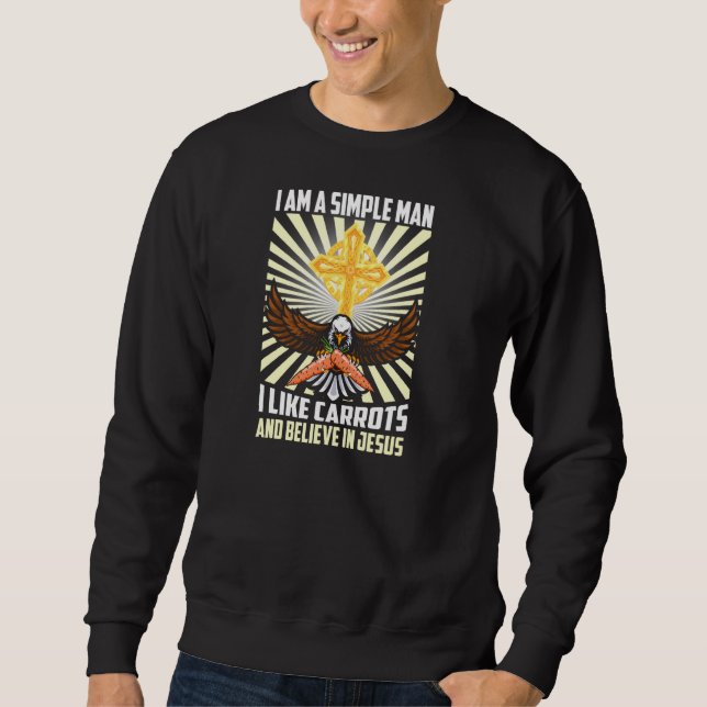 Sweatshirt Homme Simple Comme Carrtos Croire En Jésus Christ  (Devant)