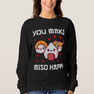 Sweatshirt Homme Sushi Miso Maki Japon Wasabi Nigiri Poisson