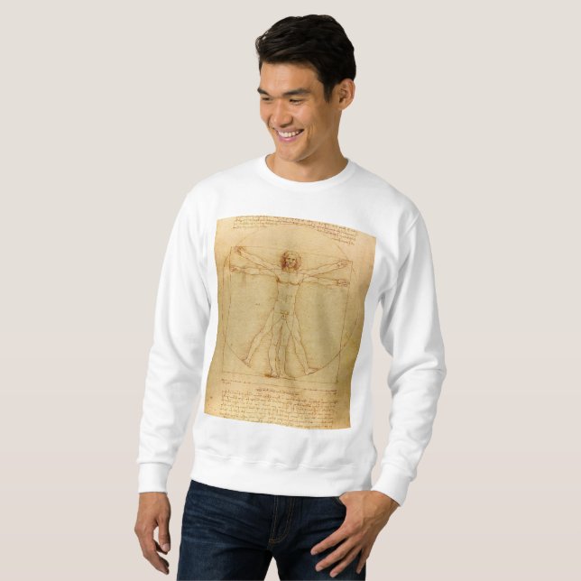 Sweatshirt Homme vitruvien par Leonardo Da Vinci (Devant entier)