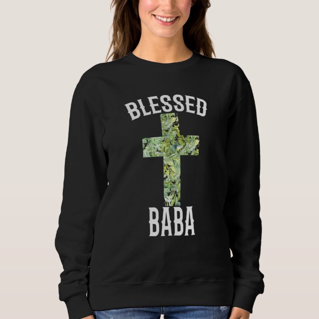 Sweatshirt Hommes Béni Baba Papa Grec Baptême Croix de verdur (Devant)