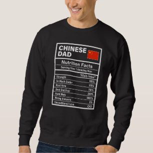 Sweatshirt Hommes Chinois Papa Nutrition Fiches Fête des père