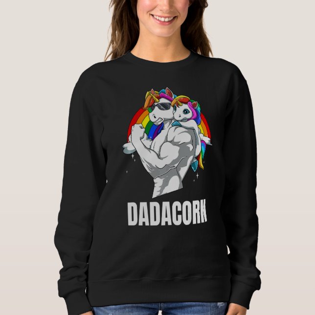 Sweatshirt Hommes Dadacorn Père Fille Unicornes 1 (Devant)