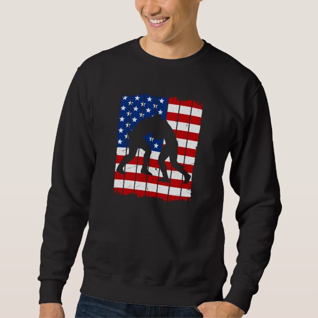 Sweatshirt Hommes de Lutte au Drapeau Américain (Devant)