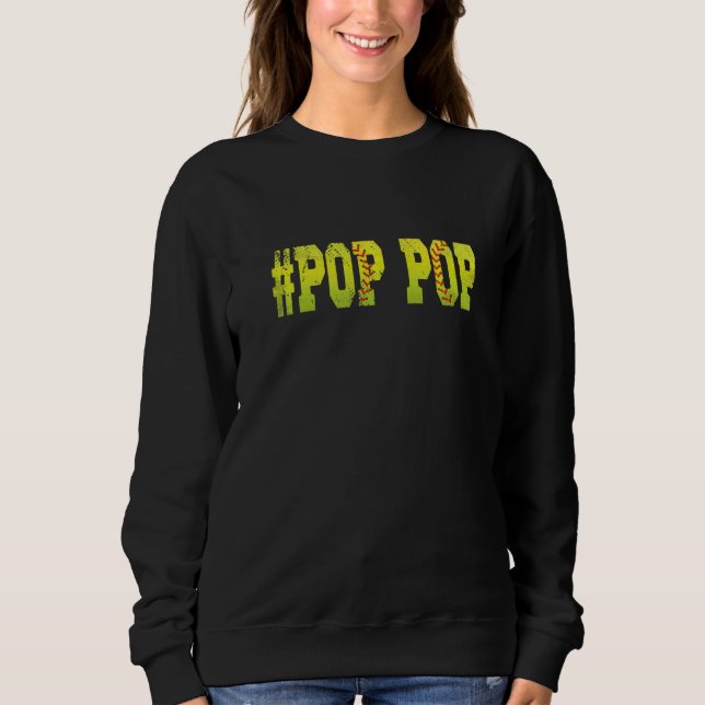 Sweatshirt Hommes Distress Softball Pop Pop Pop Pathères Soft (Devant)
