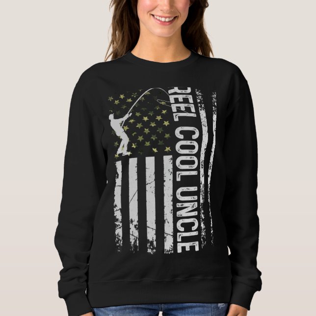 Sweatshirt Hommes Drapeau Américain Cool Oncle Pour Papa Husb (Devant)