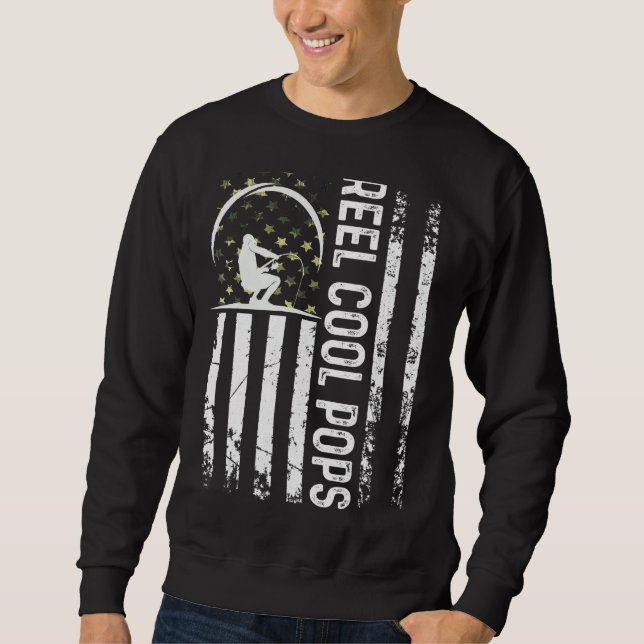 Sweatshirt Hommes Drapeau Patriotique Cool Pops Pour Papa Hus (Devant)