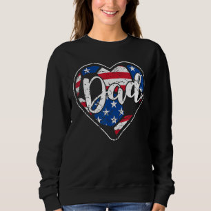 Sweatshirt Hommes en détresse Drapeau Américain Coeur Footbal