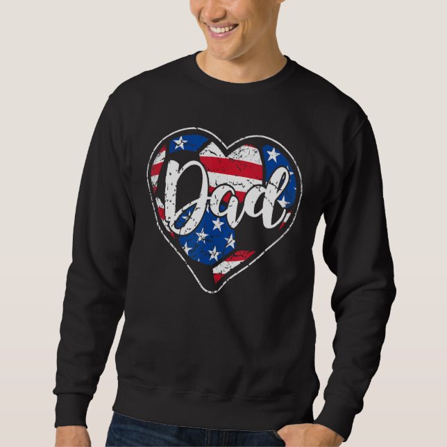 Sweatshirt Hommes en détresse Drapeau Américain Coeur Footbal (Devant)