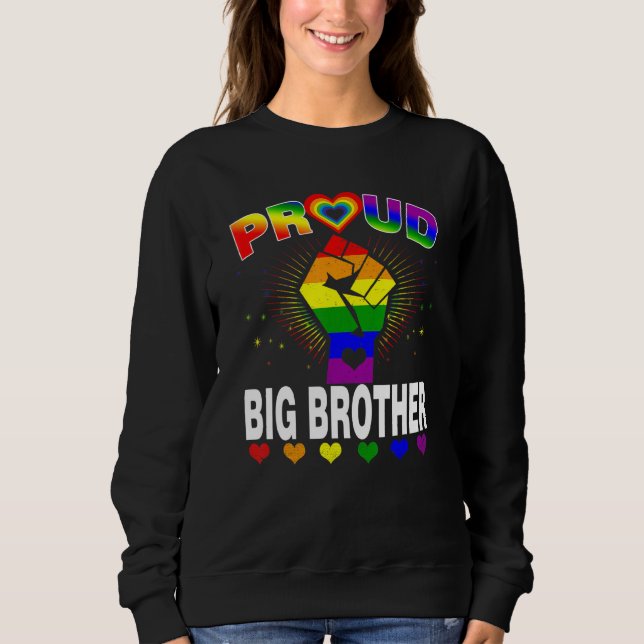 Sweatshirt Hommes Fier Big Brother Rainbow Lgbt Gay pride Mon (Devant)