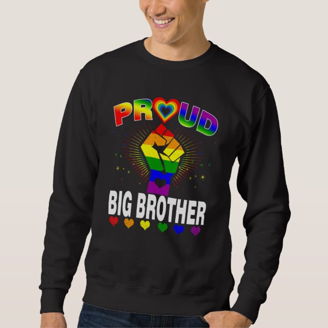 Sweatshirt Hommes Fier Big Brother Rainbow Lgbt Gay pride Mon (Devant)